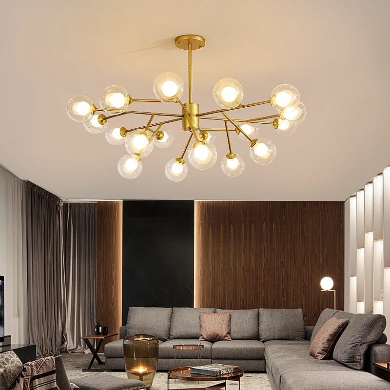 

Creative Personality LED Glass Dining Room Pendant Lamp Modern Simple Living Room Lamp Bedroom Bar Table Staircase Hanging Light