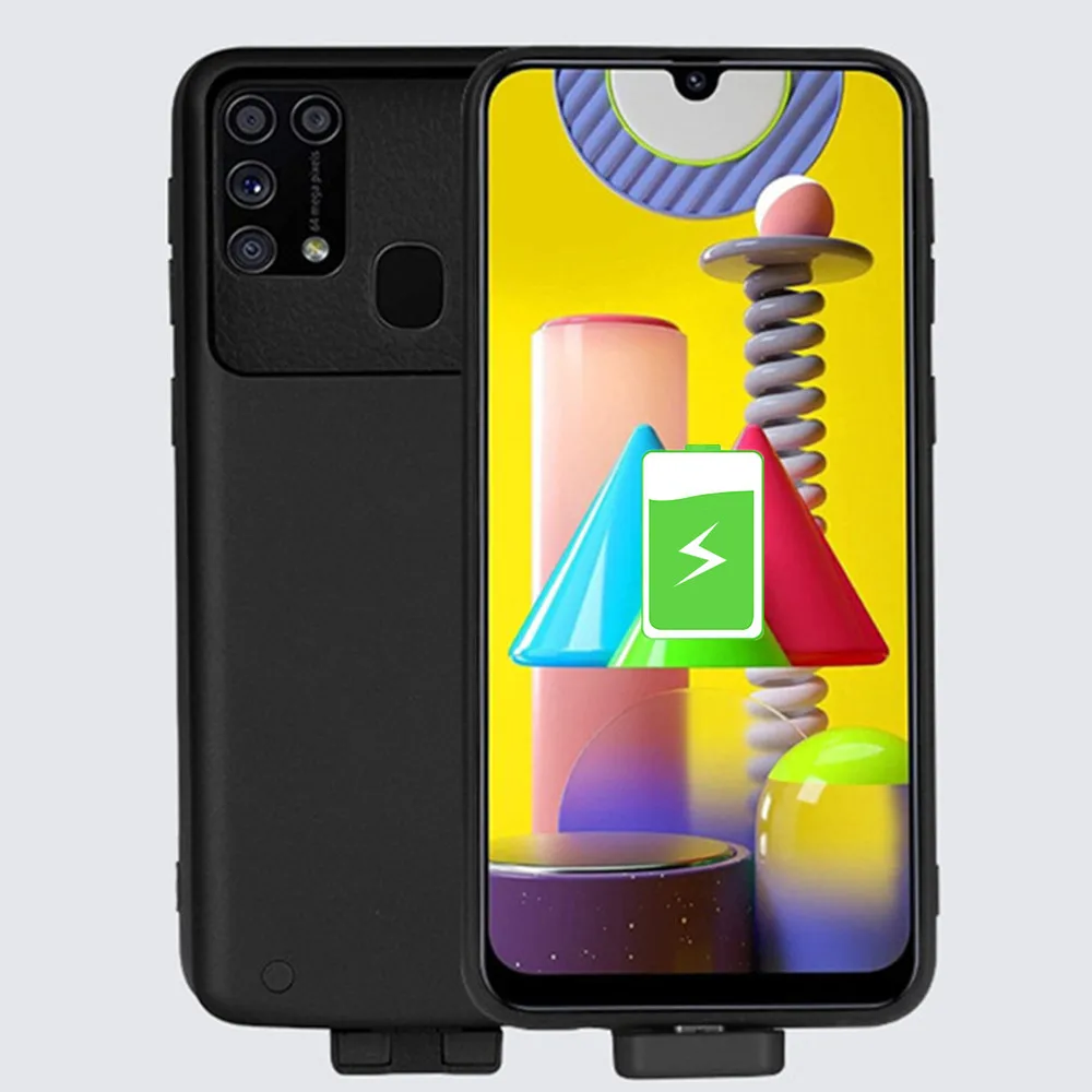 Тонкий чехол NTSPACE 5000 мАч для зарядки аккумуляторов Samsung Galaxy M31 аккумулятора