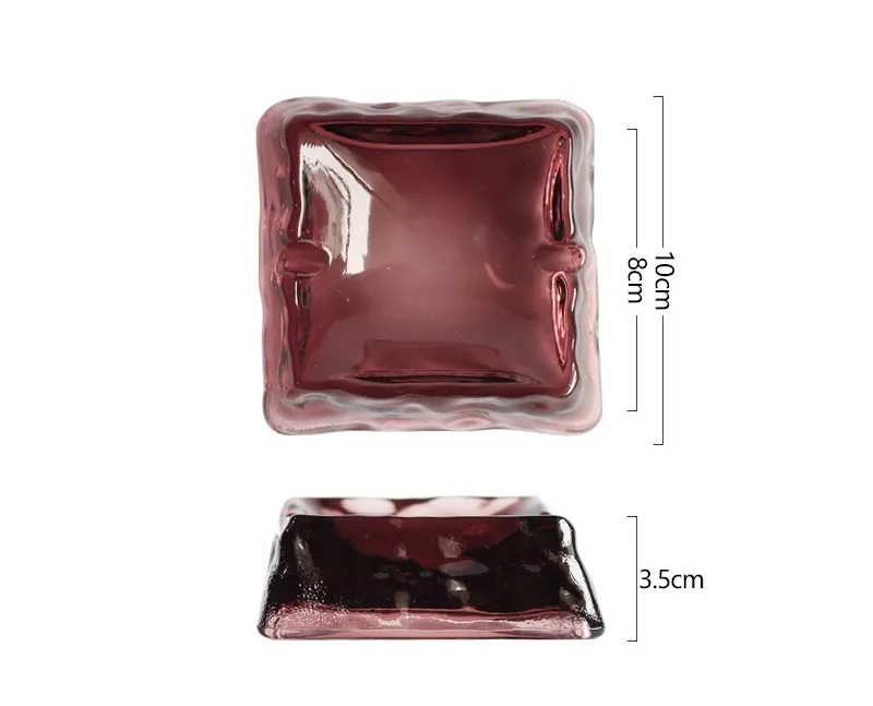 Red Wine Стильный портативный цветной стеклянный пепельница для сигарет Пепельница домашний декор чехол для дыма аксессуары для курения креативные - Цвет: Red Wine