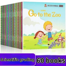 

60 Book/Sets Children Kids learning English words Picture Reading Books Baby Story Graded reading Pre K Learning Educational