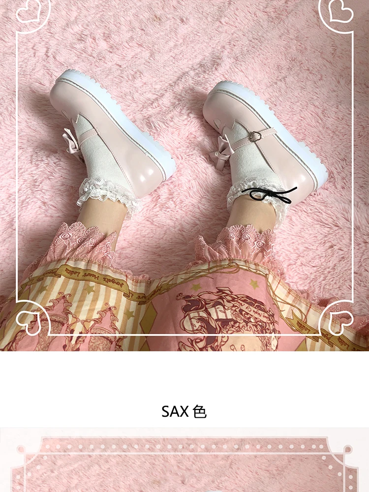 Японский kawaii для девочек повседневные милые туфли в стиле «Лолита» в винтажном стиле, круглый носок, толстая подошва, женская обувь милый бант обувь kawaii лоли для костюмированной вечеринки