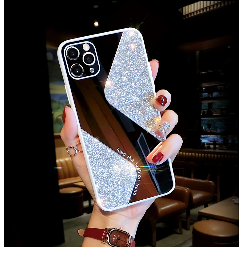 iphone 11 Pro Max cover case Fashion Glitter Makeup Mirror Phone Case For iPhone 12 11 Pro MAX Mini X XS XR 8 7 Plus SE 2020 Shockproof Cover Coque iphone 11 Pro Max phone case
