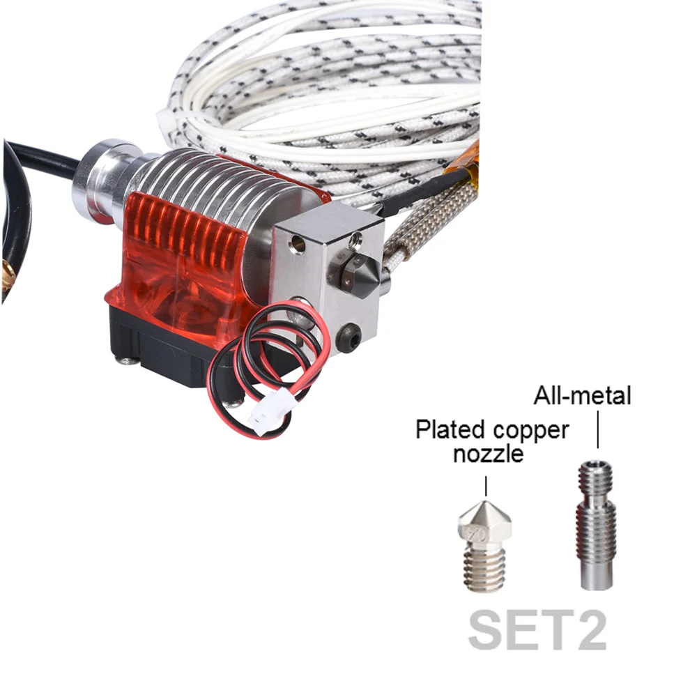 Высокое качество V6 J-head Hotend комплект экструдера высокая температура обновления 3d принтер части для E3d V6 Hotend охлаждающий вентилятор - Цвет: SET 2