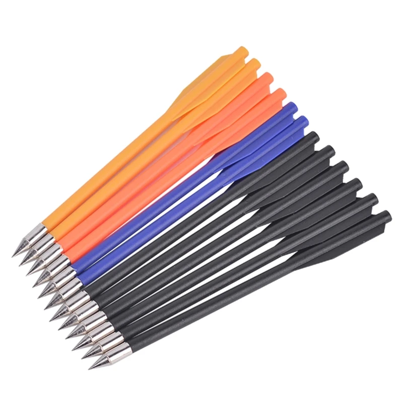 12Pcs frecce da caccia tattiche 6.3In plastica militare balestra caccia piccoli bulloni Mix colore freccia accessori tiro con l'arco - immagine 6