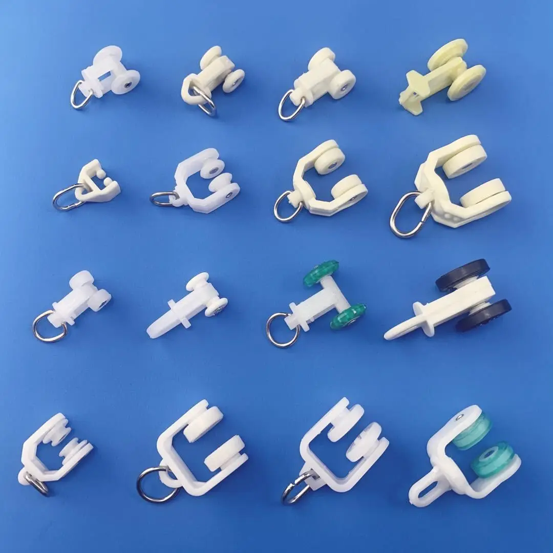 20pcs Curtain Track Accessories Pulley Assist Scroll Wheel Old Fashioned Straight Rail Curved Rail Slide Hook and Loop E11694