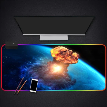 

Anime Planet Explosion RGB Gaming Mouse Pad Gamer Computer Mousepad Backlit Mause Large Desk Keyboard LED Mice Mat