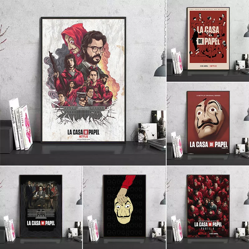 В House of Paper Плакаты холст картины фильм ТВ Show сезона деньги Heist плакат и принты