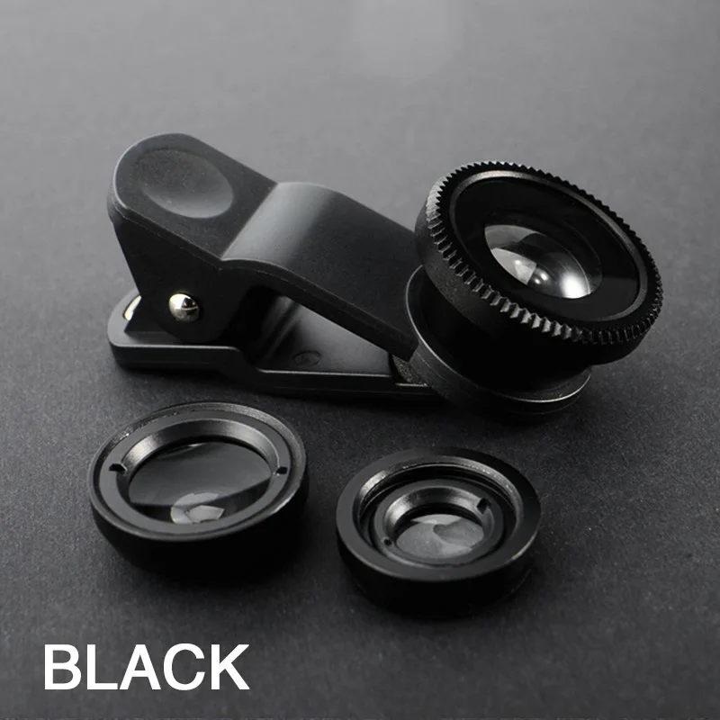 Phone lens Fisheye 0.67x Wide Angle Zoom lens fish eye 6x macro lenses Camera Kits with Clip lens on the phone for smartphone best phone lens Lenses