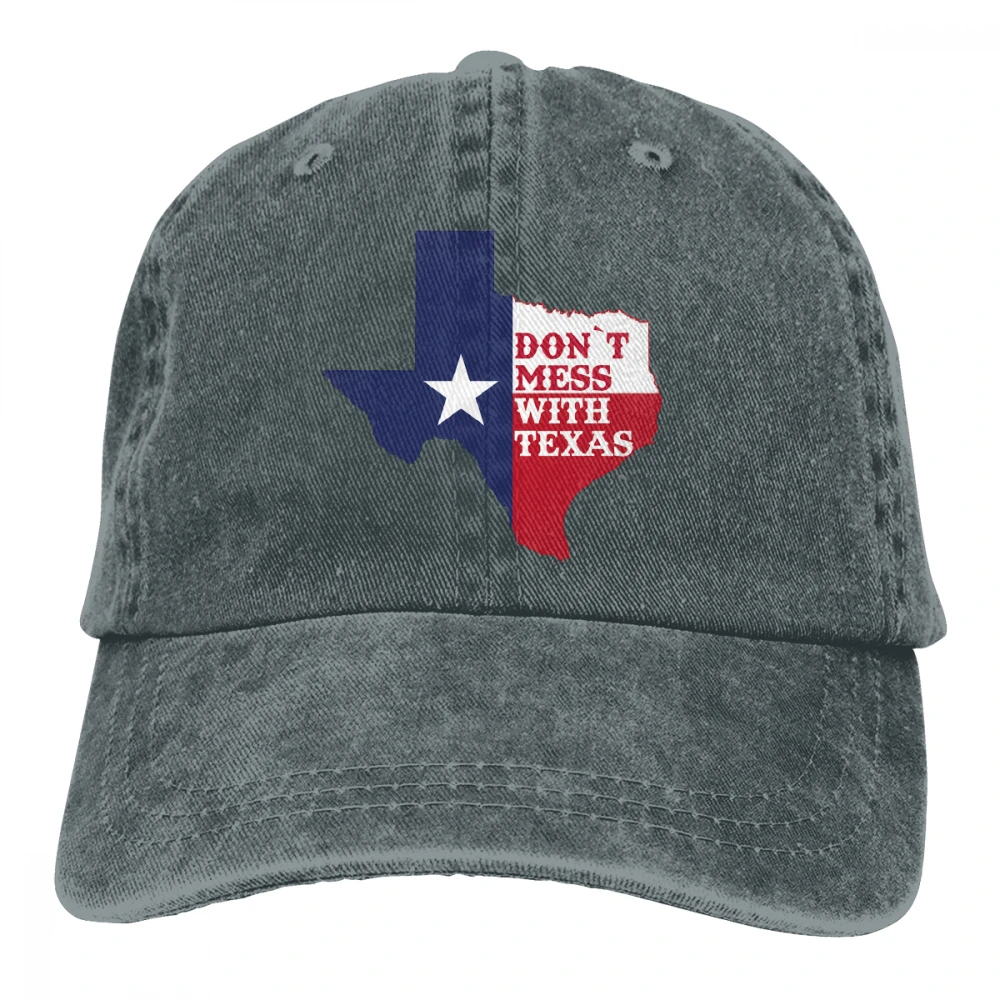 Не связывайтесь с Texas Casquette натуральный унисекс Мужские Женские джинсовые бейсболка с ремешком кепки Регулируемый Гольф папа шляпа
