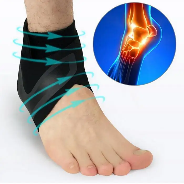 Регулируемая поддержка лодыжки ног эластичный Brace Guard черный для футбола баскетбола левая нога, правая