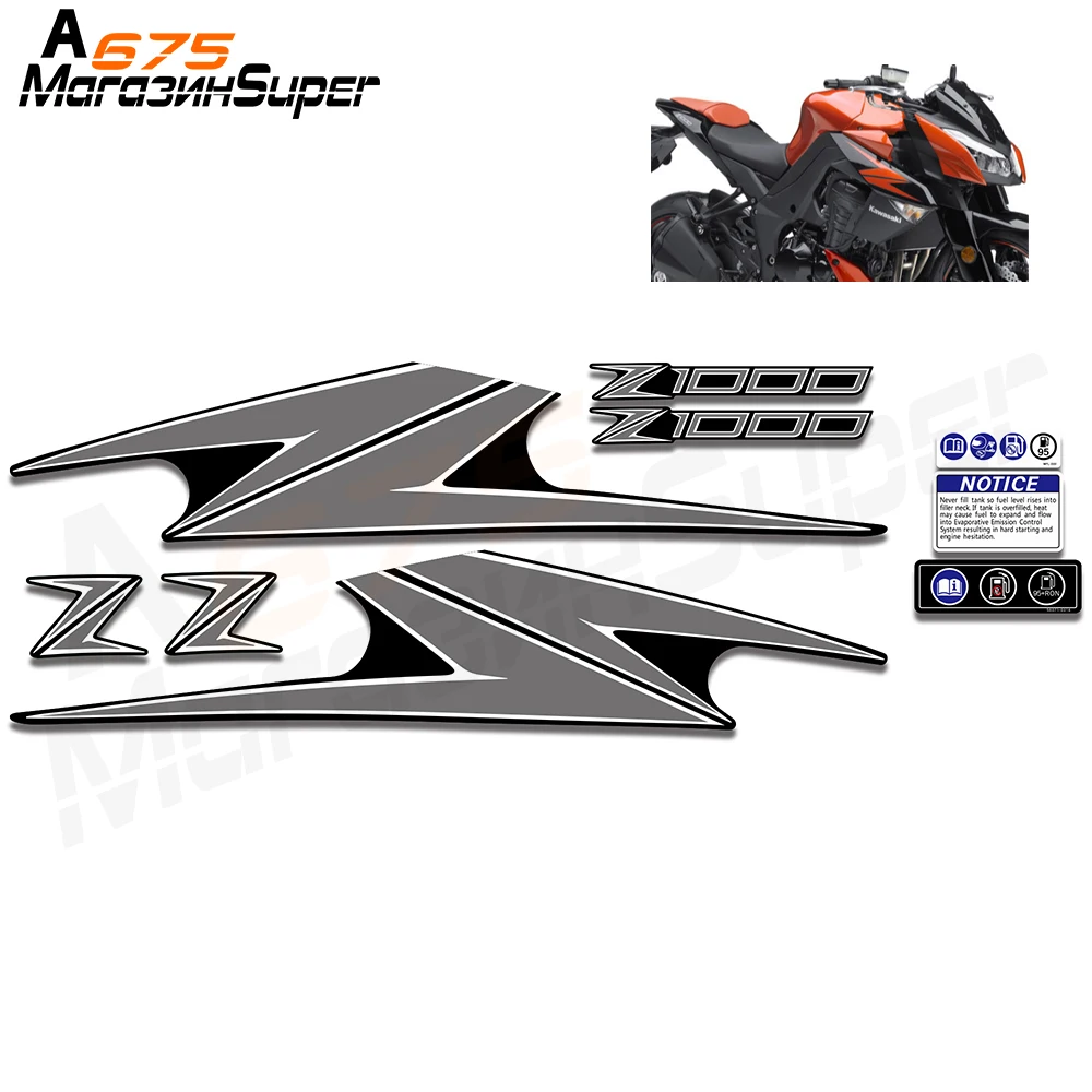 Подходит для-Kawasaki Z1000 2010 2011 2012 2013 Полный наклейки графический комплект Набор Мотоцикл весь автомобиль 3M наклейки