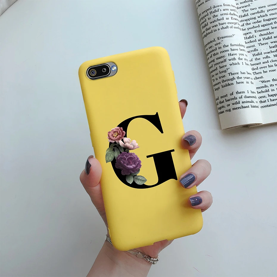 oppo mobile cover For OPPO A1K Phone Case Realme C2 Cover Alphabet Letters Flower Silicone Soft Coque For OPPO A1K RMX1941 A1K A1 k CPH1923 Funda cases for oppo phones