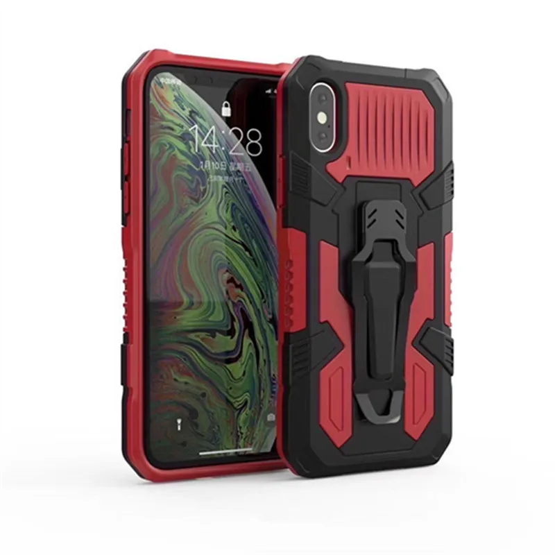 Rugged Hybrid Armor Magnetic Bracket Case with Belt Clip and Shockproof Cover