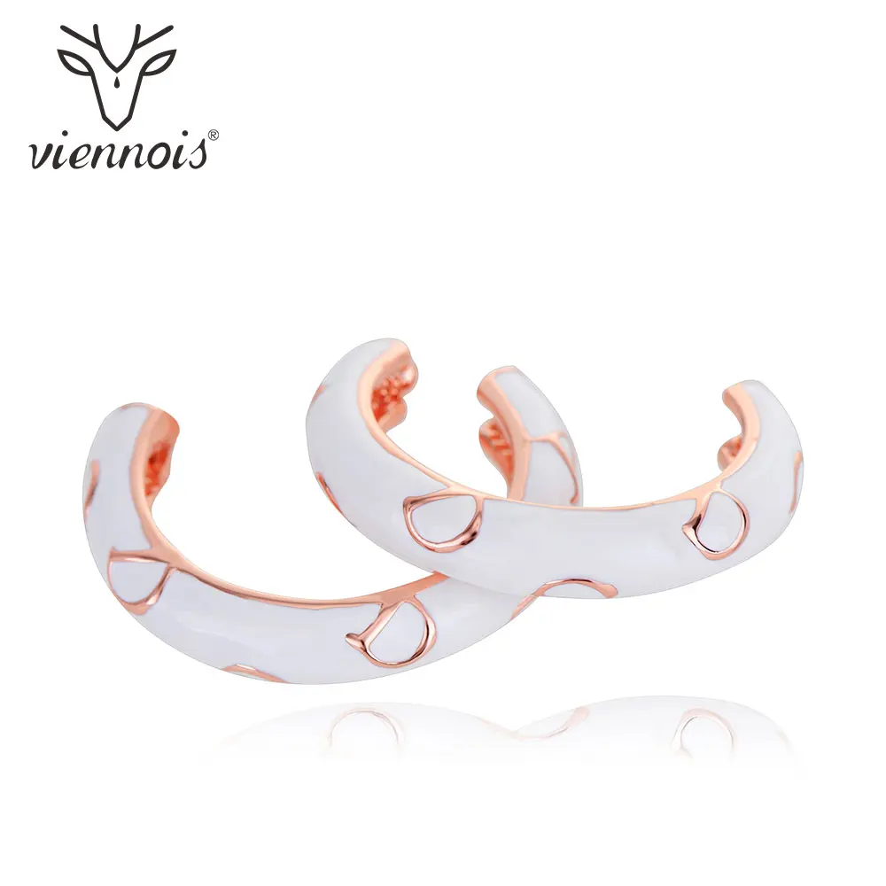 Серьги-кольца Viennois, белые серьги для женщин, модные ювелирные изделия