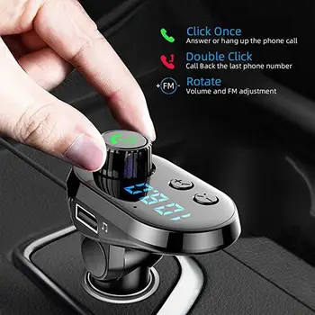 

Universal Wireless 5.0 Car MP3 Multifunction FM Transmitter Car Cigarette Lighter 3.1A USB Car Charger