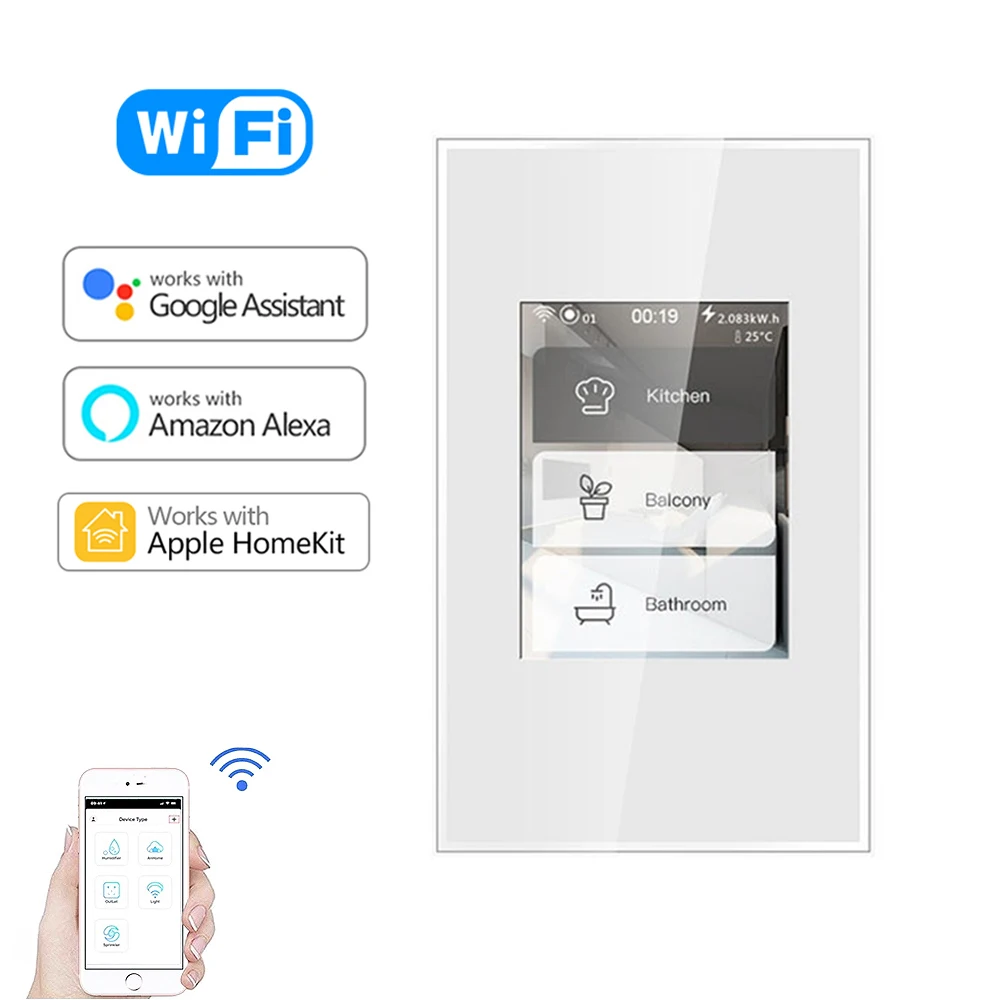 

WiFi LCD Smart Light Switch Curtain Switch Support Homekit Alexa Google Home Siri Voice Control Smart Touch Light Switches