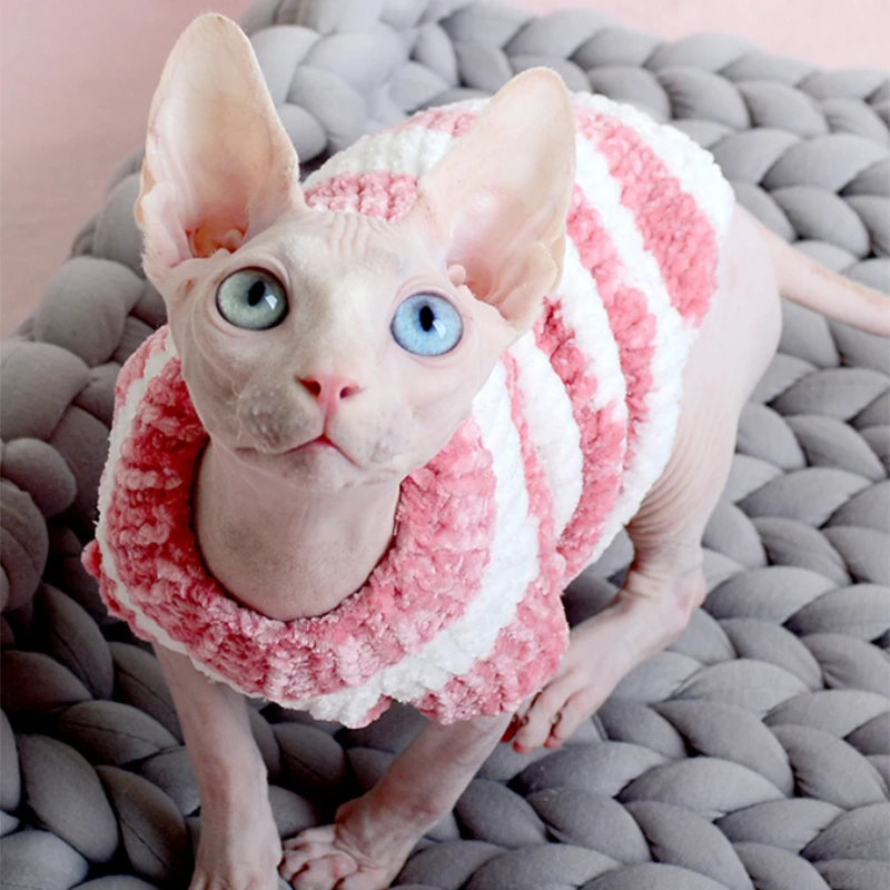 Pull Chaud Sans Poils Pour Chat Vetement Fait A La Main Pour Animaux De Compagnie Sphinx Devon Automne Et Hiver Aliexpress