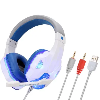 

Professional Led Light Gamer Headset For Computer Gaming Headphones Flexible Adjustable Bass Stereo PC Wired Headset
