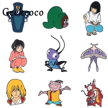 

20pcs/lot J1429 Geekcoco Cartoon Cat And Mouse Metal Spirited Away Movie Brooch Collar Character Pin Jeans Badges Backpack Pins