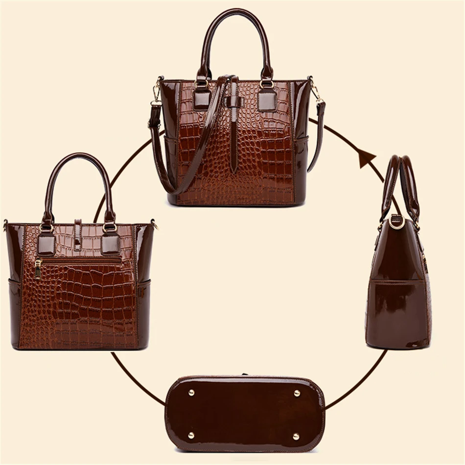 2 комплекта, женские сумки из лакированной кожи, сумочка, роскошные сумки, женские сумки, дизайнерские сумки через плечо, сумки через плечо, Bolsas de Mujer