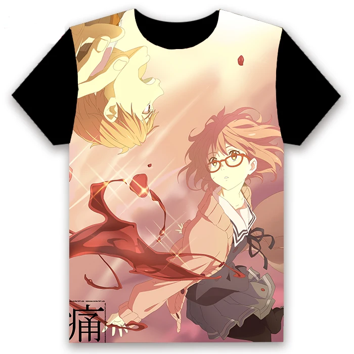 23 Мужская футболка аниме Kyoukai no Kanata Косплей-костюм Kuriyama Mirai короткий рукав унисекс черная футболка Летняя Повседневная мода Harajuku топы - Цвет: 23