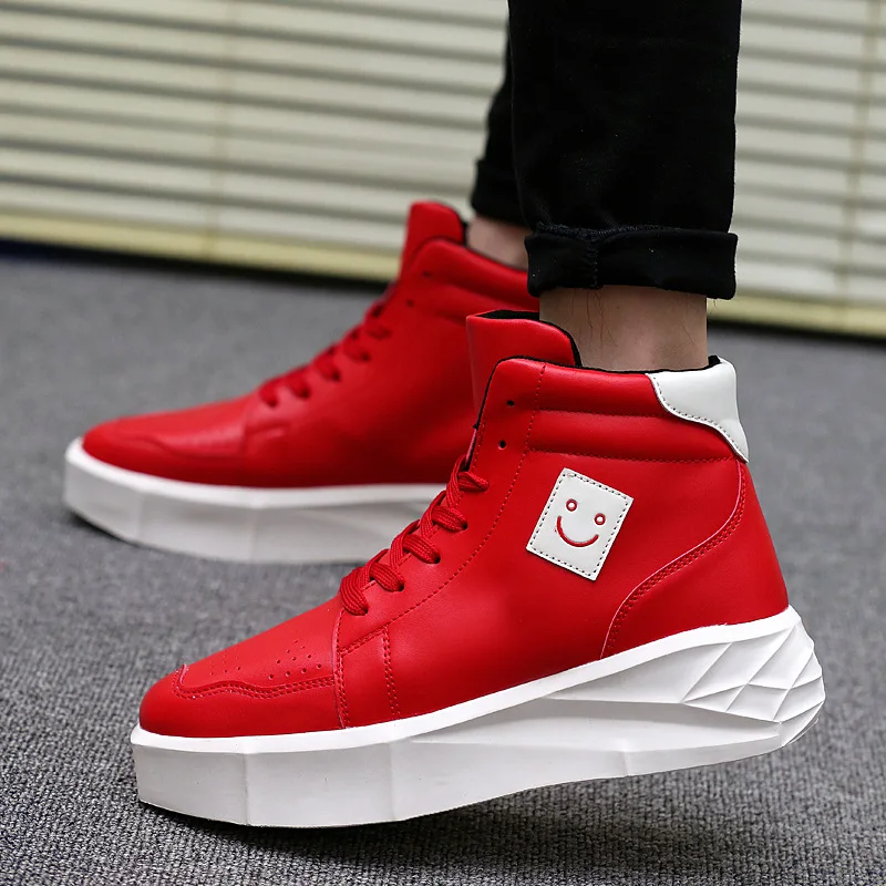 

Europe And America Men Cool Thick Bottomed Hight-top Elevator Shoes Korean-style Casual Versatile Platform Shoes Nightclub Trend