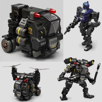 

Special Assault Force Support Team Police REV MFT Transformation MS SAT-07 & SAT-08 Action Figure Robot Toys Set