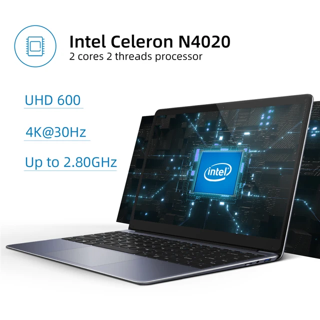 CHUWI HeroBook Pro 14.1" FHD Screen Intel Celeron N4020 Dual Core UHD Graphics 600 GPU 8GB RAM 256GB SSD Windows 10 Laptop 4