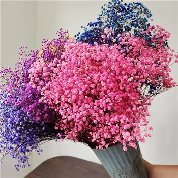 

Christmas/Wedding/Party For Home Decor DIY Full Stars Colorful Shooting Prop Multicolor Gypsophila Bouquet Natural Dried Flower