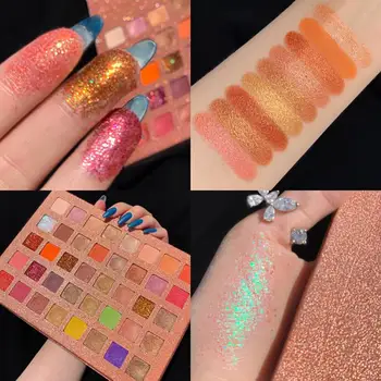 

40 Color Dreamy Girl Eyeshadow Palette Glitter Sequins Fingertip Pearlescent Waterproof Lasting Matte Earth Color Eyeshadow