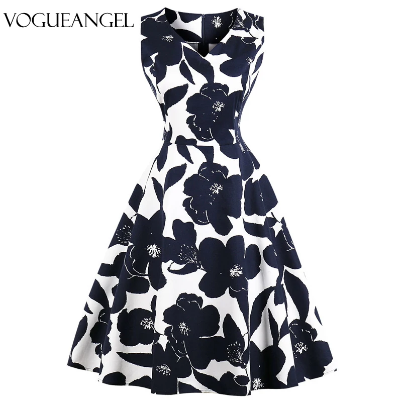 Женское винтажное платье с V образным вырезом зеленое средней длины цветочным