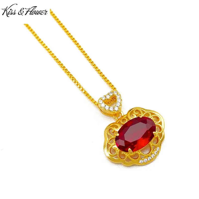 

KISS&FLOWER PD39 Fine Jewelry Wholesale Fashion Woman Girl Birthday Wedding Gift Lock AAA Zircon 24KT Gold Pendant Charm NOCHAIN