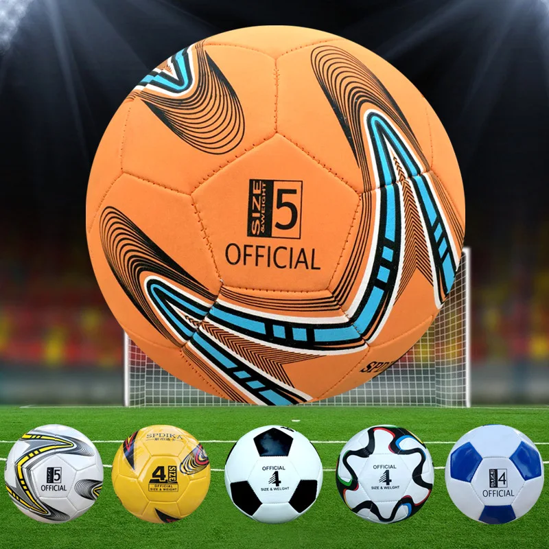 

Soccer Ball yellow Madrid 19 Final Balls PU high grade seamless paste skin football ball Size 4 kid train ball high quality