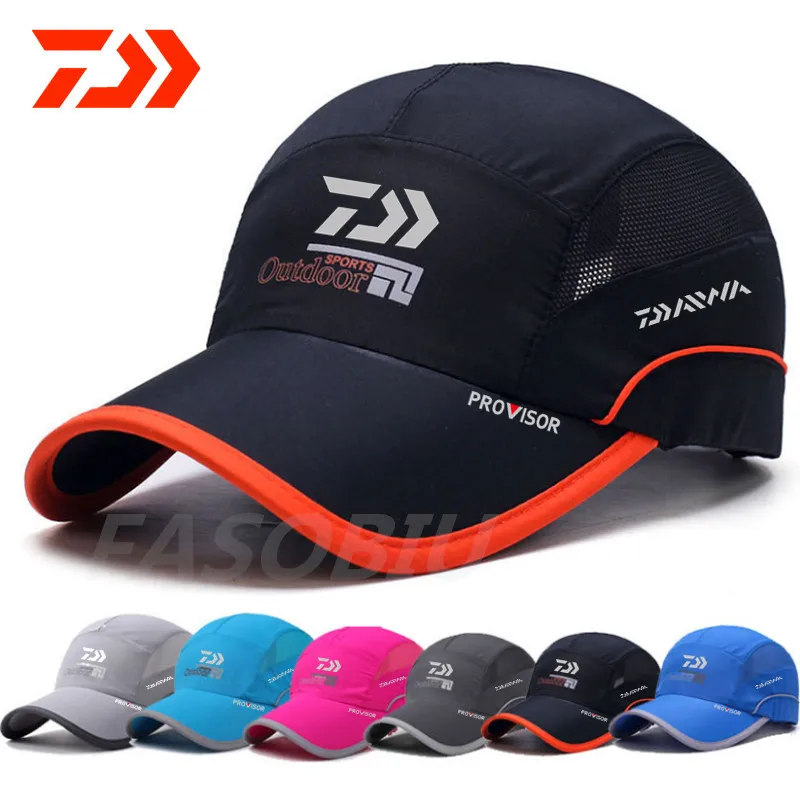 Daiwa Summer Men's for Women Sunbonnet Fishing Hat Printing Outdoor Sun Protection Hiking Cap Riding Hat Quick Dry UV Protection