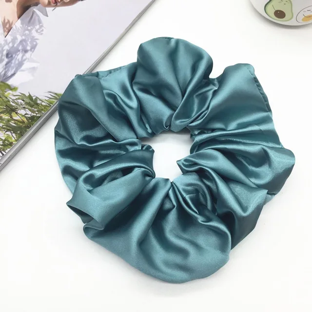 Oversized Hair Scrunchies For Women Solid Satin Silk Scrunchie Hair Rubber Bands Elastic Hair Ties Accessories Ponytail Holder C5