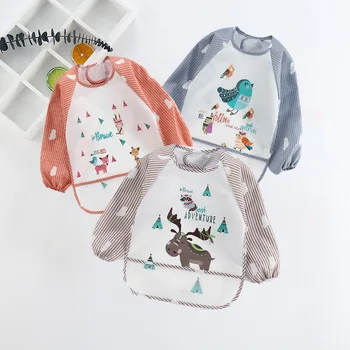 

Baby Kids Bibs Infant Cloth Long Sleeve Apron Waterproof Children Feeding Smock Bib Toddler Clothing Accessories