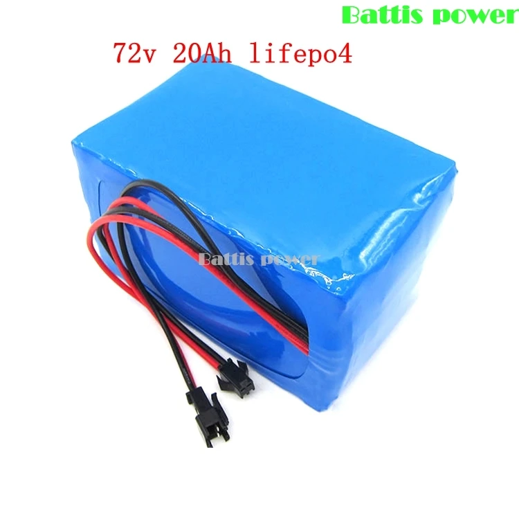 72v electric motor battery 72v 20Ah lifepo4 battery pack 100A discharge 1000w 72v 20ah electric bike battery with BMS+ charger