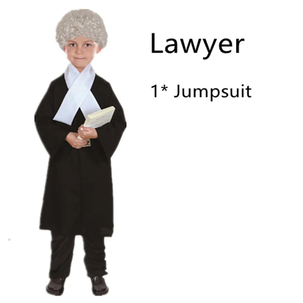 Lawyer Детский карнавальный костюм на Хэллоуин, костюм пожарного, доктора, полицейского, пилота, работника, костюм для выступлений для детей, комплект одежды для карнавала - Цвет: Lawyer