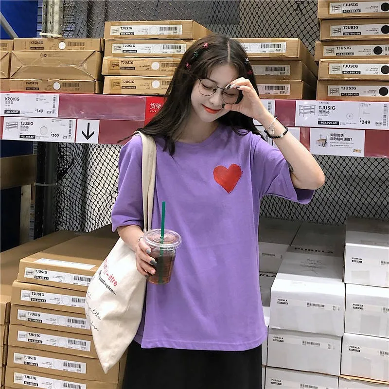 Корейский женский Топ Футболка с коротким рукавом летние майки в стиле преппи