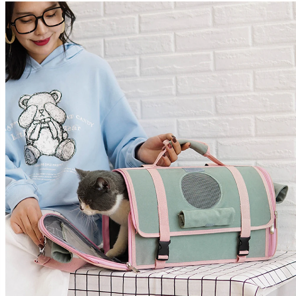 3 Use Pet Cat Carrier Backpack Breathable Cat Travel Outdoor Shoulder