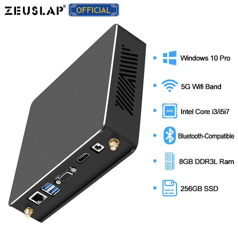 8GB RAM 256GB SSD Intel Core i7 3770 i5 3470 i3 2120 Mini PC Win10 Dual Band WiFi Gigabit Ethernet VGA HDMI-compatible Desk PC