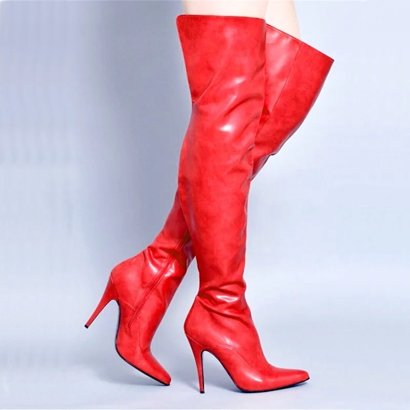 

female super high heels fashion party shoes woman black red sexy over the knee high boots women autumn winter riding dance boots