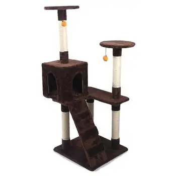 

M9c 52" Sisal Cat Climbing Frame Cat Tree Cat Toy Brown Can Be Used As a Climbing Toy Or Bed For Cats Versatile And Practical