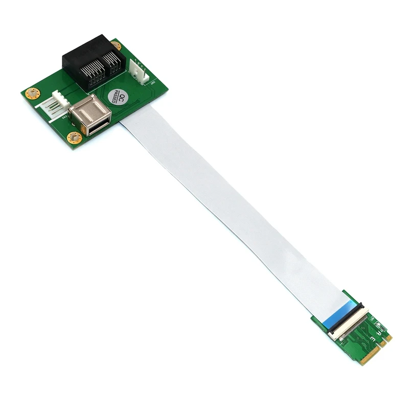 M2 to PCI-E Express Adapter NGFF(M.2) Key A/E to PCI-E Express 1X+ USB Riser Card с USB2.0+ FPC кабелем