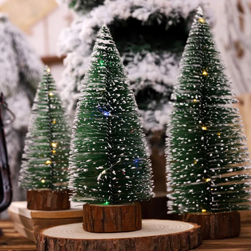 Светодиодный светильник мини DIY рождественская елка Новогоднее Рождественское украшение поддельный кедр Санта, снег, мороз деревенский дом Рождественское украшение для дома