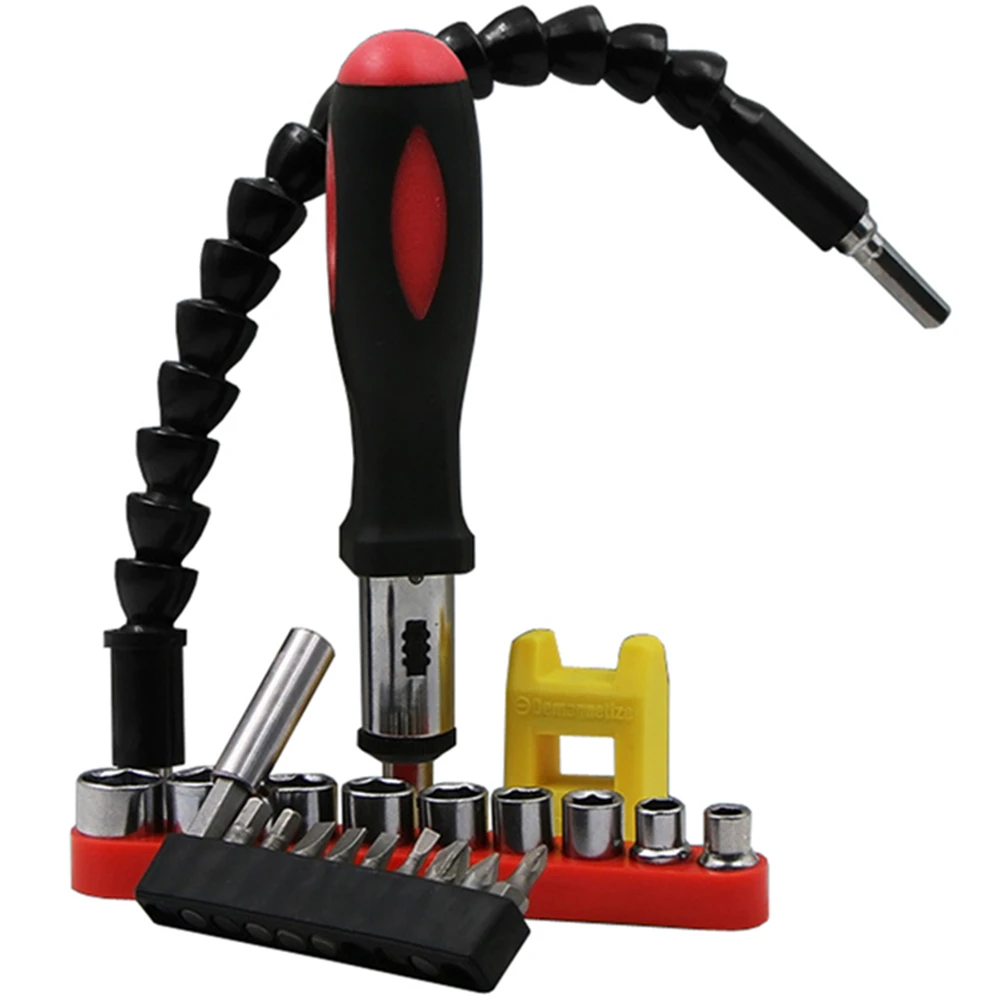 Two way Ratchet Screwdriver Kit with Universal Flexible Shaft 9Pcs