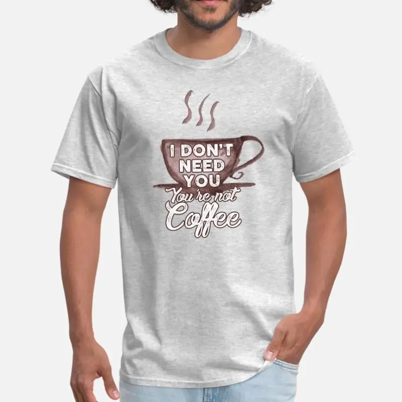 Индивидуальная Мужская футболка coffee To Go, хлопок, круглый вырез, потрясающая Мужская футболка, короткий рукав, Мужская футболка - Цвет: Men-Gray