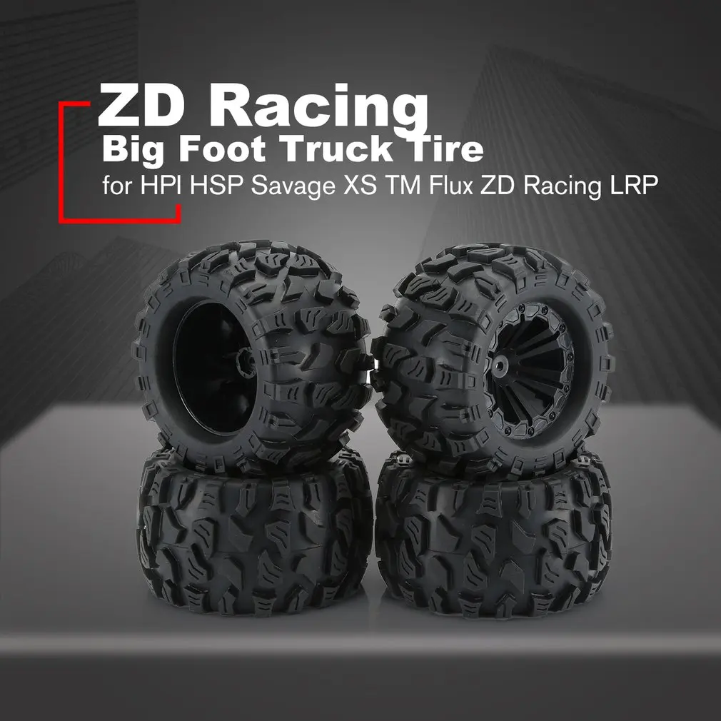 

ZD Racing New 4PCS 1/10 Monster Truck Big Foot Truck Tire & Wheel Toy wheel for HPI HSP Savage XS TM Flux ZD Racing LRP