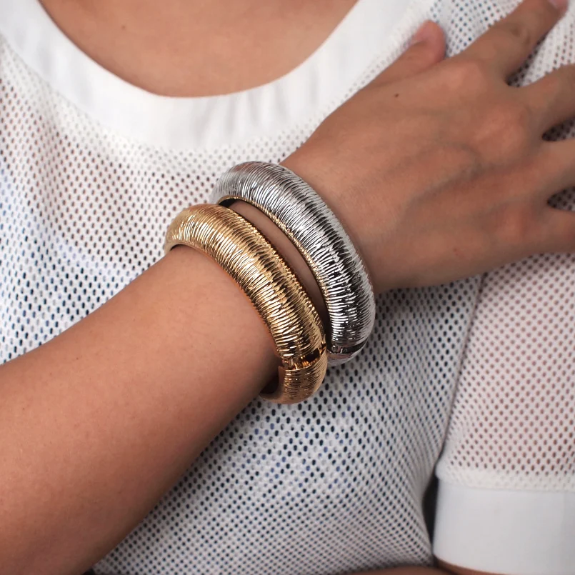 Alloy Statement Cuff Bangles Bracelets Women Punk Metal Jewelry Manchette femme Gift bangle bracelet