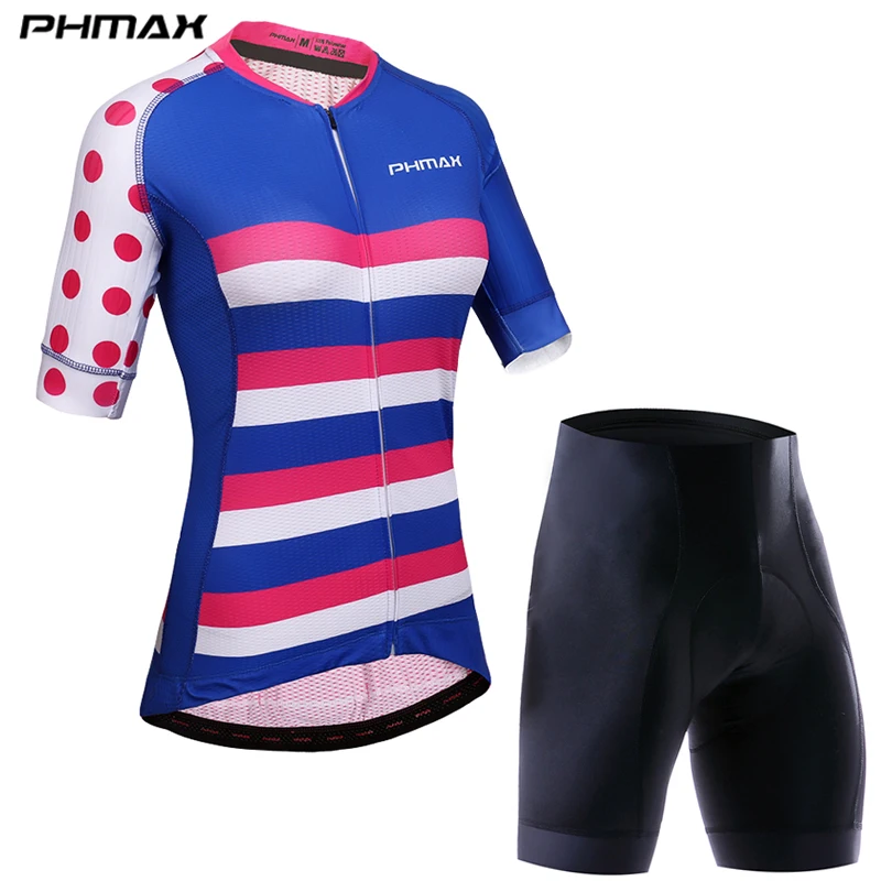 Cycling Set PHMAX женский короткий рукав Велоспорт Джерси Набор велосипедная одежда велосипедная Одежда дышащая анти-УФ велосипедная одежда Велоспорт набор для женщин s - Цвет: Cycling Set